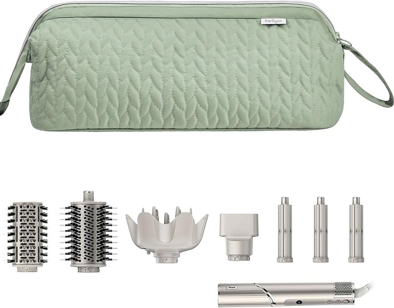 KarSyon Shark Flex Style Case for Airwrap Hair Dryer Brush Revlon Hair Tools Travel Bag Carrying Case Flat Curling Iron Organizer (Sage Green) - Image 3